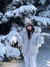 韓璐嬌（hanlujiao）羽絨棉服女冬季2025年新款連帽羽棉襖絨服女外套小個(gè)子工裝派克服 白灰色 M 曬單實(shí)拍圖
