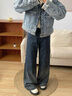 ONLY2025夏季新款潮流百搭高腰漸變寬松喇叭褲牛仔褲女|125332115 J39 藍黑 XS XS標準褲長(cháng) 曬單實(shí)拍圖