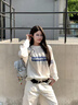 衣品元長袖t恤女潮流衣服女裝夏季新款2025女款t恤衫上衣半袖正肩罩衫 白色 均碼 （80-135斤） 曬單實拍圖