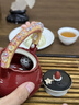 逸品春秋鋦銀蝶影瓊珠提梁壺家用過(guò)濾茶壺陶瓷功夫茶具泡茶器防燙泡茶壺 （鋦銀）蝶影瓊珠提梁壺【正紅】 曬單實(shí)拍圖