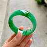 緬甸翡翠寬版冰種飄花手鐲正圈飄綠花玉鐲子老坑a貨玉石正品女款 曬單實(shí)拍圖