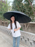 愛上雨24骨長柄雨傘男士大號自動暴雨專用傘加固結實抗風定制直桿大傘男 全纖維中棒-加大-24骨經典黑 曬單實拍圖