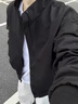 棉致美式飛行員夾克外套男春秋季棒球服2025新款潮流彎刀袖教練外套 H510黑色【高品質(zhì)39】 XL 125-140斤 曬單實拍圖