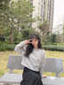 SNYDER WEAR衛(wèi)衣女韓版簡(jiǎn)約風(fēng)圓領(lǐng)衛(wèi)衣女薄款閨蜜裝寬松百搭休閑無(wú)帽外套上衣 白色 M 建議95斤以內(nèi) 曬單實(shí)拍圖