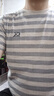 DZSF高端夏季薄款冰絲條紋仿亞棉麻圓領(lǐng)短袖t恤衫男士時(shí)尚打底體恤男 杏色（字母） XL 【體重建議: 138-155斤】 曬單實(shí)拍圖
