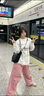 柯蘭娜早秋季正肩顯瘦衛(wèi)衣打底內(nèi)搭女長(zhǎng)袖t恤無帽圓領(lǐng)薄上衣臘腸小狗 百花灰 L 建議106-125斤 曬單實(shí)拍圖