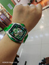 布加迪（BONEST GATTI） 德國手表男士全自動(dòng)機械表七夕情人節禮物送男友酒桶型鏤空腕表 BG5502-A5 銀殼綠面綠膠帶 曬單實(shí)拍圖