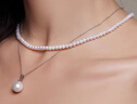 周六福S925銀珍珠項鏈女生日禮物X0512047 米珠5-6mm 40+3cm 曬單實(shí)拍圖