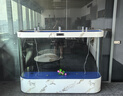 靚寵魚(yú)缸水族箱靠墻客廳家用落地公司新款中大型一體熱彎過(guò)濾循環(huán)生態(tài) 冰玉白（一體防爆玻璃+智能顯示屏） 長(cháng)180寬50高140cm 曬單實(shí)拍圖