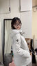 雅鹿90高蓬鴨絨戶外連帽羽絨服女2025冬季新款收腰保暖外套 純凈灰 S 建議90-100斤 曬單實拍圖
