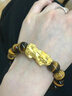 中國珠寶招財貔貅黃金手串男士足金虎眼石手鏈生日紀念日禮物送男朋友老公 足金黃虎眼手串+品牌禮盒 金重約5.2g 克重多退少補（聯(lián)系客服） 曬單實(shí)拍圖