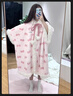 普賓迪凱蒂貓睡衣 HelloKitty連帽珊瑚絨睡袍秋冬季加厚毛絨斗篷女家居 R4129連帽斗篷+加絨褲子 【加厚款】 M 【建議體重80-100斤】 曬單實(shí)拍圖