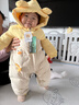 巴拉巴拉童裝嬰兒羽絨服連體衣寶寶2025新款冬裝加厚保暖哈衣爬服萌趣造型 咖色小鴨子-白鴨絨 80 cm-充絨量82g 曬單實(shí)拍圖