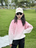G.DUCKKIDS女童水貂絨毛衣春秋款2025新品中大兒童外穿打底衫漸變針織衫春裝 粉色033漸變水貂絨毛衣 140 cm 曬單實(shí)拍圖