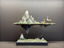 新中式懸浮假山擺件辦公室桌面裝飾品客廳藝術(shù)高級感小眾喬遷禮物 懸浮山 【福祿雙全 綠色】 曬單實(shí)拍圖