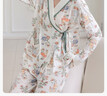婧麒（JOYNCLEON）月子服優(yōu)可絲春秋新款睡衣7A抗菌孕婦產(chǎn)后哺乳期喂奶衣家居服套裝 喵喵花園 L碼 曬單實(shí)拍圖