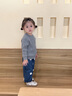 幼歌（YOUGE）嬰幼兒立體小花寬松直筒褲寶寶2025新款貼身柔軟褲子潮 牛仔藍 90 cm 曬單實(shí)拍圖