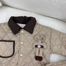 G.DUCKKIDS小黃鴨男童加絨套裝秋冬0一3歲嬰兒衣服兒童冬裝5寶寶棉衣兩件套 米色 90 尺碼1~2歲【 80-90cm】 曬單實(shí)拍圖