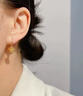 中國黃金（CHINA GOLD）玫瑰花黃金耳釘女花朵足金耳環(huán)耳墜節(jié)日情人節(jié)禮物送女友老婆媽媽 玫瑰花耳環(huán) 約0.94g【品牌禮盒】 曬單實(shí)拍圖