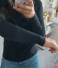 貓人（MiiOW）高領(lǐng)打底衫女款2025新款早秋冬季修身內(nèi)搭白色毛衣針織衫長袖上衣 曬單實拍圖