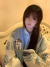 佐敘學(xué)院風(fēng)甜美貓爪刺繡棒球服女2025秋設計感軟糯奶藍撞色夾克外套女 藍色 M （95-110斤） 曬單實(shí)拍圖