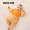 歐育嬰兒爬爬服夏秋冬季防寶寶臟連體爬行服短袖戶(hù)外防擦拖地板護肘臟 桔色 長(cháng)袖款拖地服100碼 建議1-3歲 曬單實(shí)拍圖