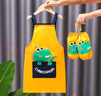 佳茉 繪畫(huà)用具兒童圍裙畫(huà)畫(huà)衣罩衣防水寶寶套袖幼兒園吃飯反穿衣防濺衣恐龍 曬單實(shí)拍圖
