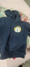 巴布豆兒童外套春秋款休閑百搭衛衣連帽開(kāi)衫男童秋裝中大童男孩帥氣童裝 藏青 黃圈巴布x 140 曬單實(shí)拍圖