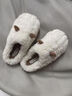 栢啟歆小羊角棉拖鞋男女冬季毛絨保暖情侶拖鞋室內家居加厚踩屎感毛毛鞋 小羊角棉拖鞋女【白】 38-39 【適合36-37】 曬單實(shí)拍圖