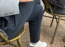 羅蒙高端純棉男士休閑褲秋冬季新款寬松直筒長(cháng)褲子商務(wù)簡(jiǎn)約加厚男褲 915黑色 36 【腰圍2尺8 適合180斤上下】 曬單實(shí)拍圖