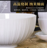 華青格家用面碗湯碗高白瓷釉下彩浮雕素雅花瓣6英寸碗2只裝  曬單實拍圖