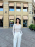 森馬（Semir）森柔|針織衫女冬鵝蛋領(lǐng)純色緊身上衣2025新款顯瘦百搭羊毛衫 咖花灰01122 M 曬單實(shí)拍圖