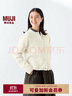 無(wú)印良品（MUJI）女式 針織 圓領(lǐng)開(kāi)衫 毛衣女裝上衣外套25年春季 BA1Q4A5S 米白色 M (160/84A) 曬單實(shí)拍圖