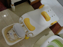 盟石兒童洗頭躺椅寶寶洗頭神器小孩嬰兒3-10歲可折疊家用洗頭椅洗頭床 黃【可拉伸PU頭枕】 曬單實(shí)拍圖
