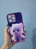 方哲適用蘋果17Promax手機殼鏡頭全包防摔金屬漆玻璃iphone16pro卡通可愛呆萌狗帶手繩女款親膚保護套 梅子色-呆萌小狗+五葉手繩 蘋果17Promax 曬單實拍圖