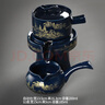 豪祥 紫砂懶人自動陶瓷茶壺沖茶器單個旋轉石磨家用辦公功夫茶具配件 霽藍金山水泡茶壺+茶海 曬單實拍圖
