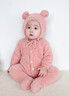 婧麒（JOYNCLEON）寶寶毛茸茸連體睡衣兒童秋裝毛絨小熊衣服超萌嬰兒搞笑家居服秋冬 粉色 【A類(lèi)無(wú)骨 升級柔軟】 90cm 曬單實(shí)拍圖