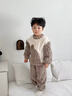 可歆寶貝男童秋冬款珊瑚絨睡衣分體套裝寶寶兒童男孩法蘭絨家居服冬季套頭 小熊灰色 90 碼建議1-2歲（身高85左右） 曬單實(shí)拍圖