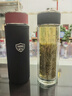膳魔師（THERMOS）雙層玻璃杯TCGB-400帶茶漏泡茶杯TCGE-300商務(wù)辦公茶壺TCGA-400 TCGA-400黑色BK（附杯套） 400ml 曬單實(shí)拍圖