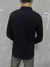 花花公子長袖T恤男士春秋季翻領polo衫中青年商務休閑上衣 黑色 XL 曬單實拍圖