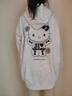 魯雅爾 日系慵懶風(fēng)kitty貓連帽衛衣女秋冬季加絨保暖上衣服復古寬松外套 白灰色常規 M 【建議80斤到100斤】 曬單實(shí)拍圖