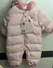 巴拉巴拉童裝嬰兒羽絨服連體衣寶寶2025新款冬裝加厚保暖哈衣爬服萌趣造型 粉色小貓-白鴨絨 80 cm-充絨量82g 曬單實(shí)拍圖