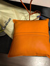 博迪歐真皮沙發(fā)上的抱枕頭層牛皮靠墊輕奢高級感汽車(chē)腰靠長(cháng)條抱枕靠背墊 愛(ài)馬橙色 壓邊款 40cm*40cm 枕套 +羽絨枕芯 曬單實(shí)拍圖