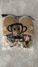大嘴猴（paul frank）棉拖鞋女舒適情侶毛絨厚底棉鞋包跟外穿保暖棉靴卡其38-39PF121 曬單實(shí)拍圖