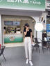 哈魯迪白色牛仔褲女2025秋季新款小個(gè)子穿搭配矮顯高老爹哈倫褲長(cháng)褲子女白色M （95-105斤） 曬單實(shí)拍圖