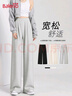 班尼路（Baleno）闊腿褲女春秋新款寬松顯瘦lulu休閑衛褲小個(gè)子直筒舒適松弛感褲子 曬單實(shí)拍圖