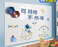 齊富60*90cm白板墻貼磁性家用可移除不傷墻自粘涂鴉墻面磁吸畫板兒童小黑板貼墻畫畫教學(xué)可擦軟白板 曬單實拍圖