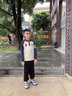POLOWALK童裝男童衛(wèi)衣2025秋季新品翻領(lǐng)套頭外套撞色刺繡百搭上衣 白色 130 130cm 曬單實(shí)拍圖