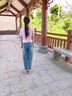木木屋童裝女童褲子春秋2025新款兒童牛仔褲笑臉中大童哈倫褲女孩老爹褲淺藍色120 適合110-120cm年齡6-7歲 曬單實(shí)拍圖