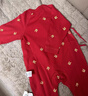 babylove嬰兒包屁衣春秋新生兒衣服三角哈衣喜慶中國紅0-6個(gè)月寶寶爬服 曬單實(shí)拍圖